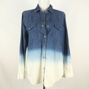 Jessica  Simpson Blue Ombre Button Down  Top